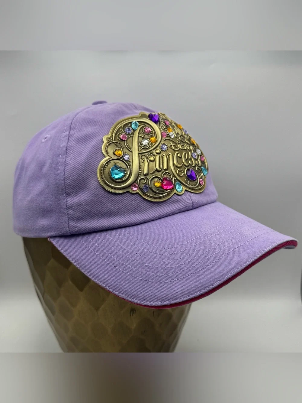 Disney Parks Princess Jeweled Rhinestone Purple Youth Hat Baseball Cap Adjustabl